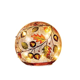 2 Boules Décoratives Lumineuses Thanksgiving 3,9 Pouces - Multicolores - Verre Texturé - Neuf