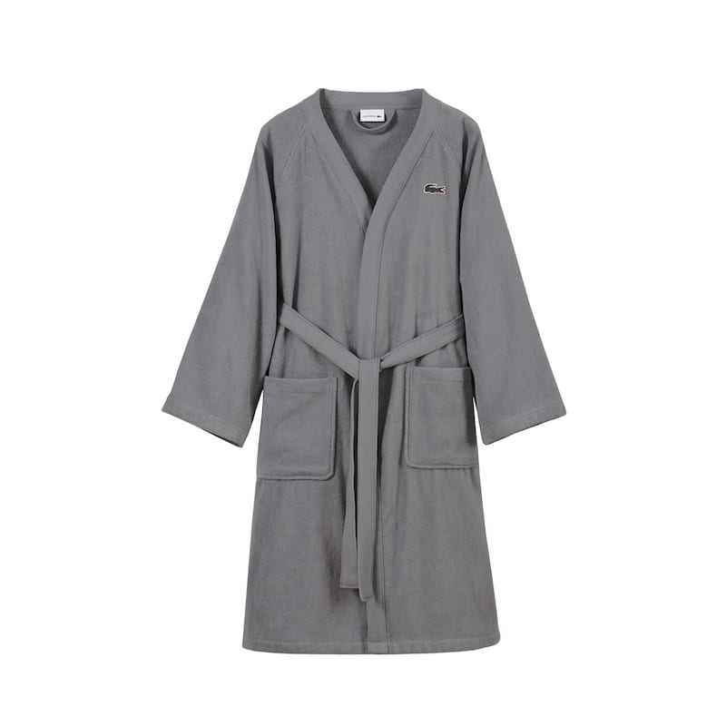 Lacoste 100% Cotton Classic Pique Bath Robe - Meteorite