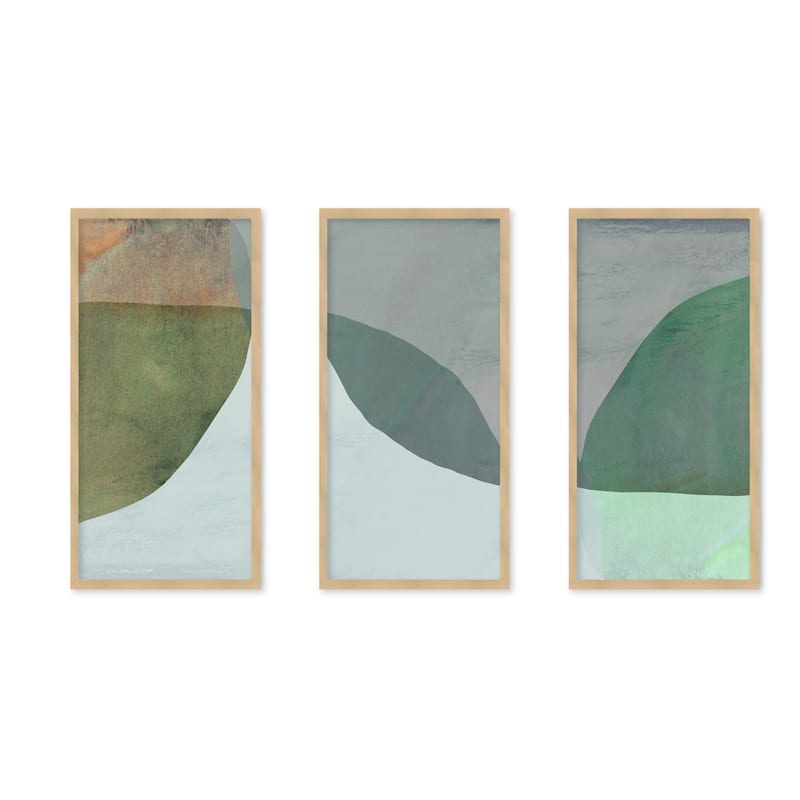 "Opal Canopy" Set of Three Framed Textured Wall Art - Multi-Color