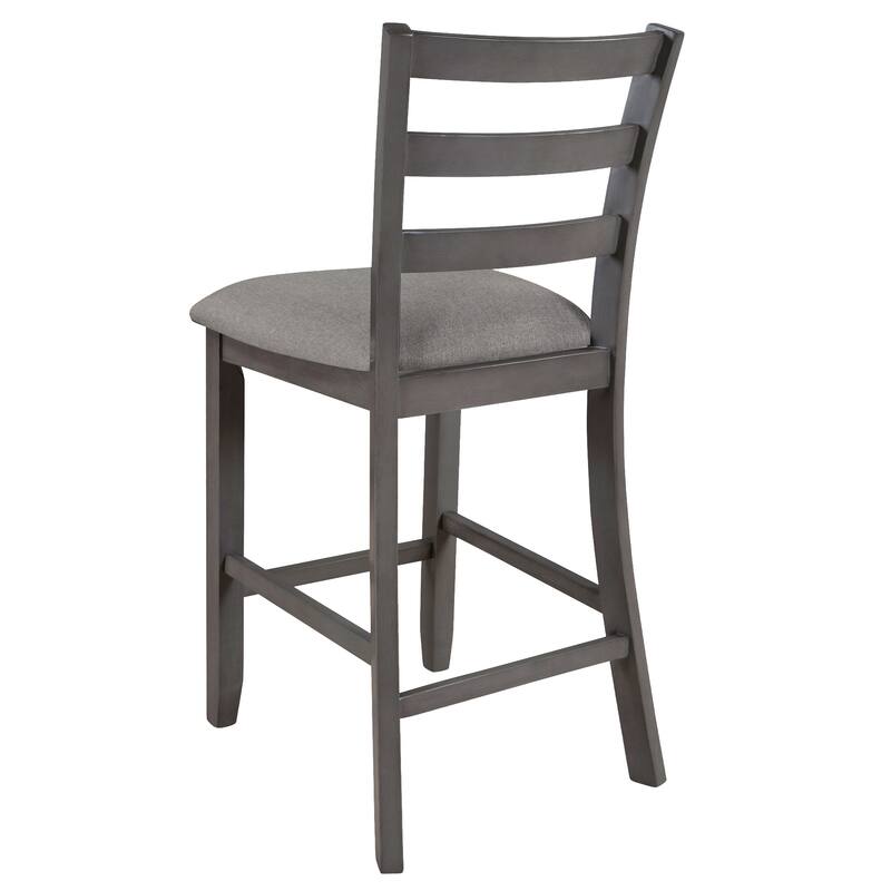 5-Piece Wooden Dining Set with Padded Chairs and Storage Shelving