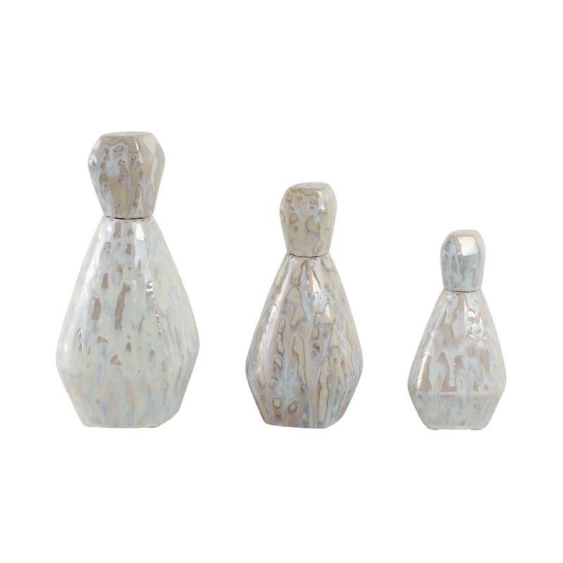 Stoneware Decorative Vases Contemporary Minimalist Sleek (Set of 3)