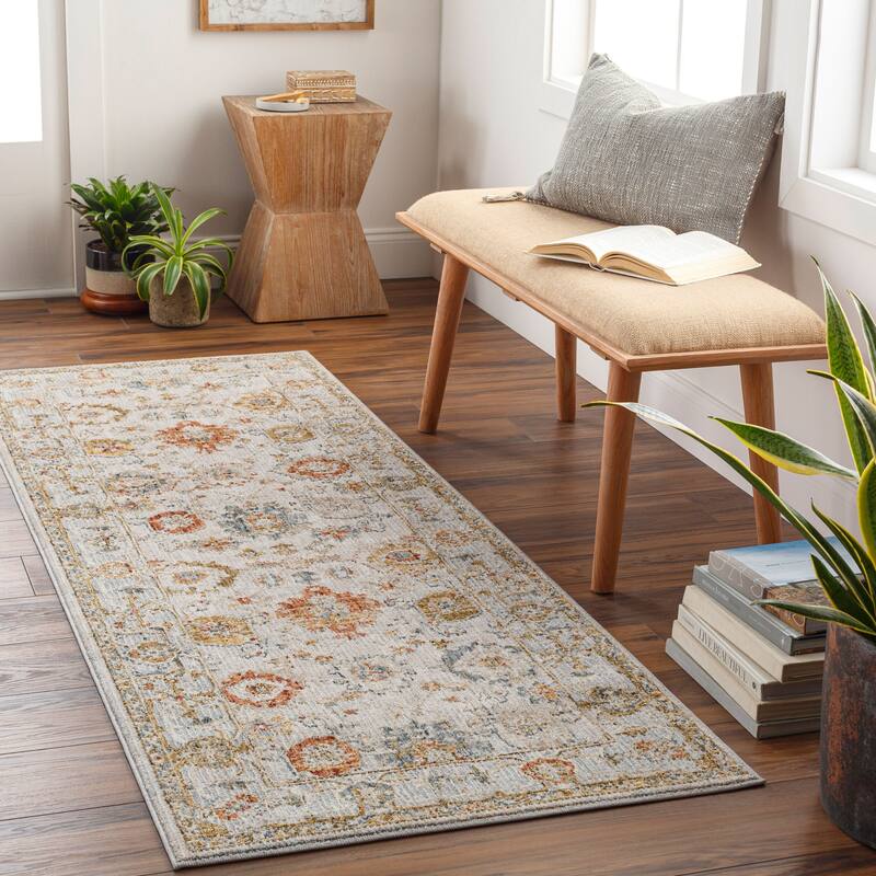 Livabliss Traditional Reina Medallion Area Rug - 2'7" x 10' - Cream