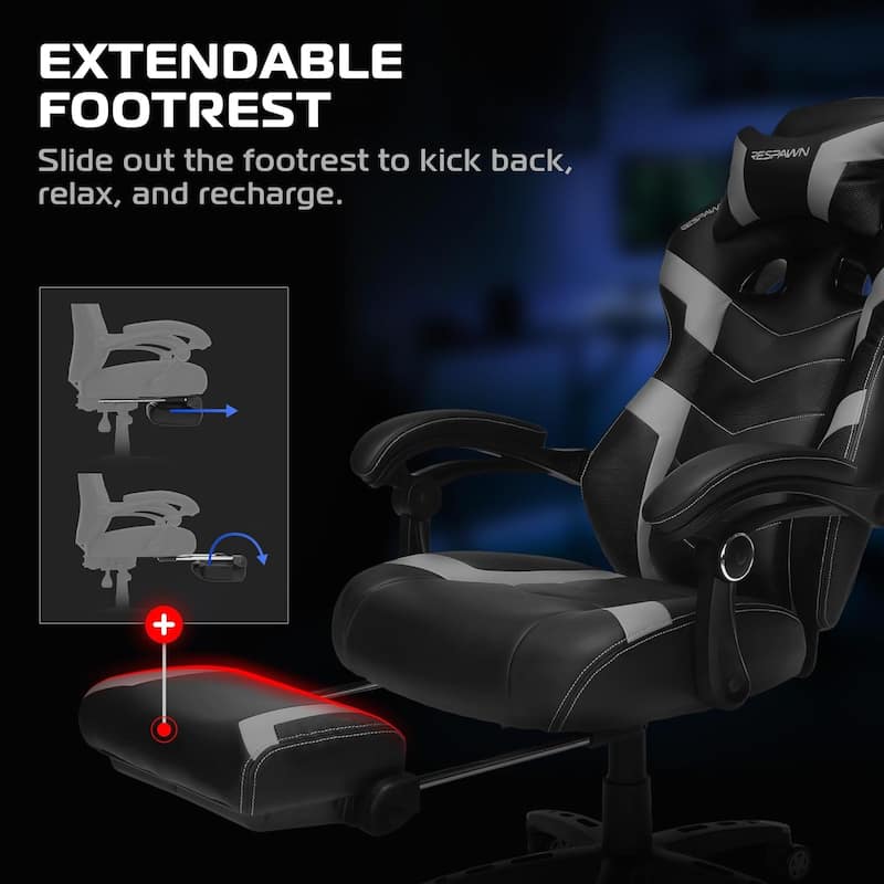 RESPAWN 110 Pro Gaming Chair - Gaming Chair with Footrest, Ergonomic Computer Desk Chair