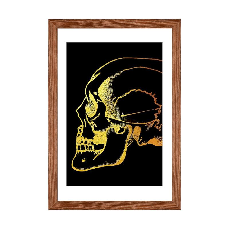 iCanvas "Skull Side" by Gab Fernando - Walnut - 24x16x1