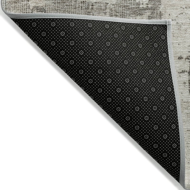 Machine Washable Indoor/ Outdoor Abstract Contemporary Chantille Rug