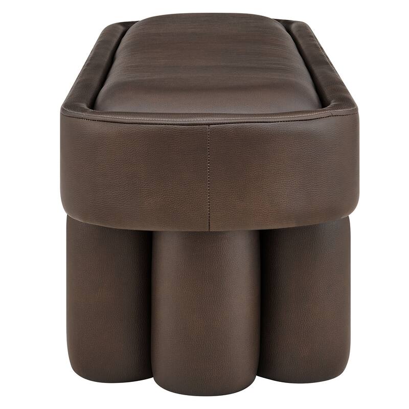 Mossi 52-Inch Oval Vegan Leather Bench