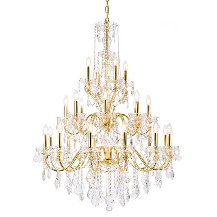 Elegant Lighting V2015G36/RC St. Francis 24 Light 36" Wide Crystal - Gold