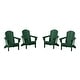 preview thumbnail 1 of 10, Polytrends Laguna Weather Resistant Outdoor Patio Folding Adirondack Chairs (Set of 4) Dark Green