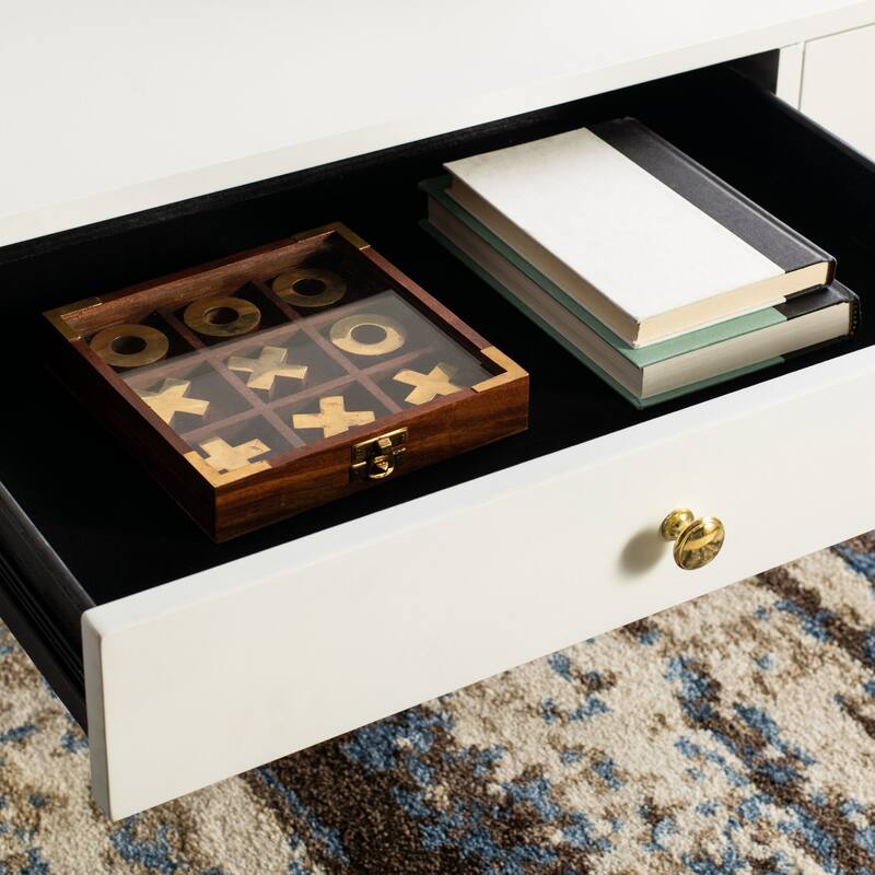 SAFAVIEH Levinson Mid-Century Gold Cap Coffee Table - 48" x 24" x 18"