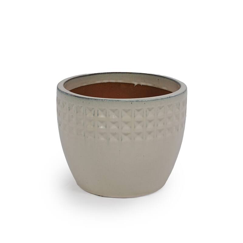 Ceramic Planters with Drainage Hole - Frost Proof Indoor Outdoor Flower Pots, for Patio Garden Windowsill, Set of 3