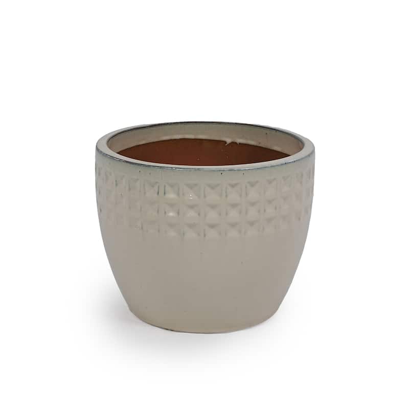 Set of 3 Ceramic Flowerpot, Modern Planter for Patio, Garden, Windowsill