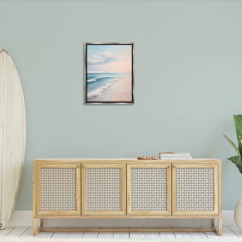 Stupell Serene Sands at Sunset Framed Floater Canvas Wall Art Design By Franklyn Gregory