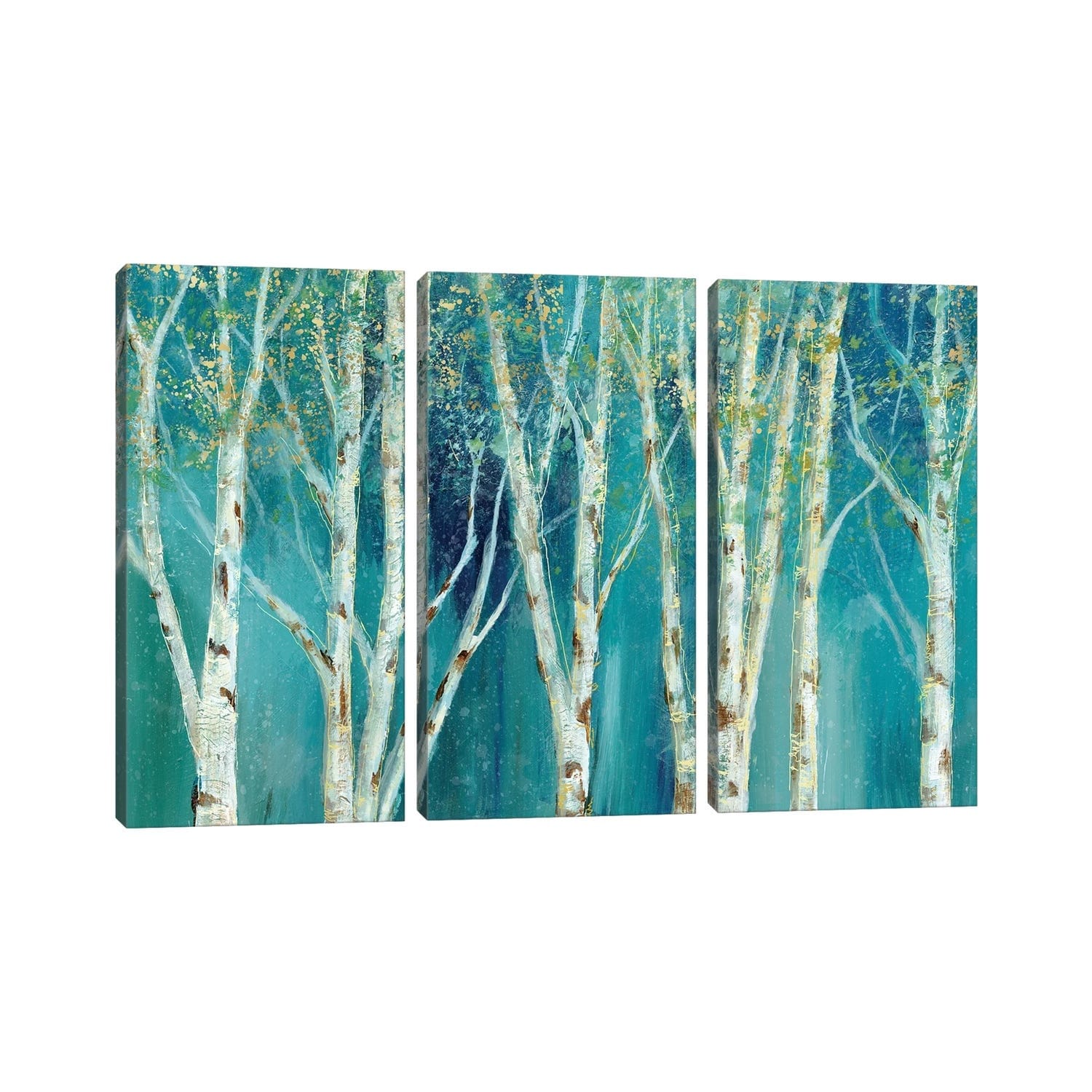 iCanvas "Birch On Blue" by Nan 3-Piece Canvas Wall Art Set