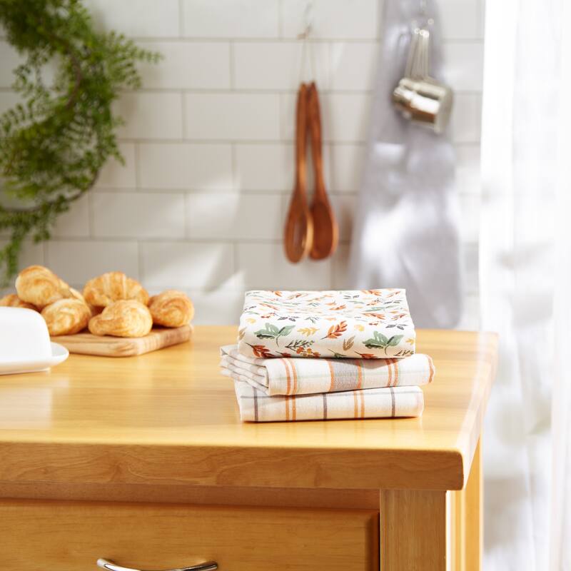 Autumn Pumpkins Printed Dishtowel (Set of 2)