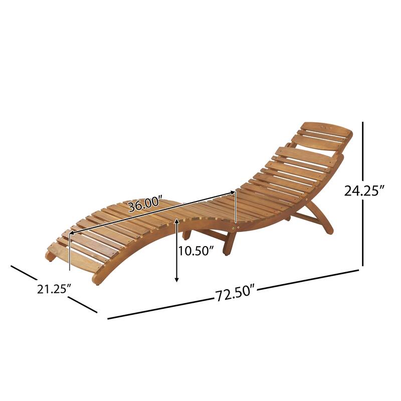 Outdoor Patio Wooden Chaise Frame for Garden, Backyard, Lawn