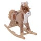 preview thumbnail 2 of 7, Qaba Kids Rocking Horse, Ride on Horse for Toddlers with Soft Plush Body, Wooden Base & Handle Grip for 3+ Year Old