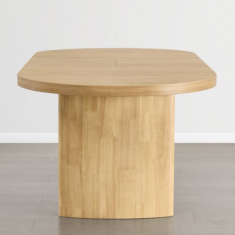 Spruce & Spring Modern 75" Extendable Oval Dining Table with Curved Base