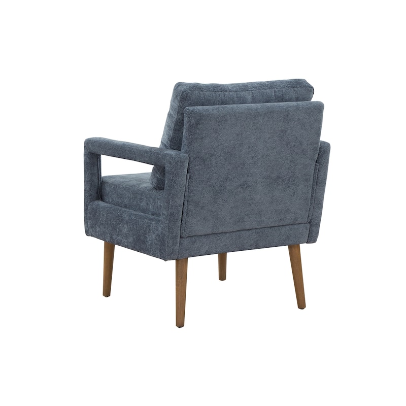 Mid-Century Accent Chair with Chenille Armrest & Soft Cushion
