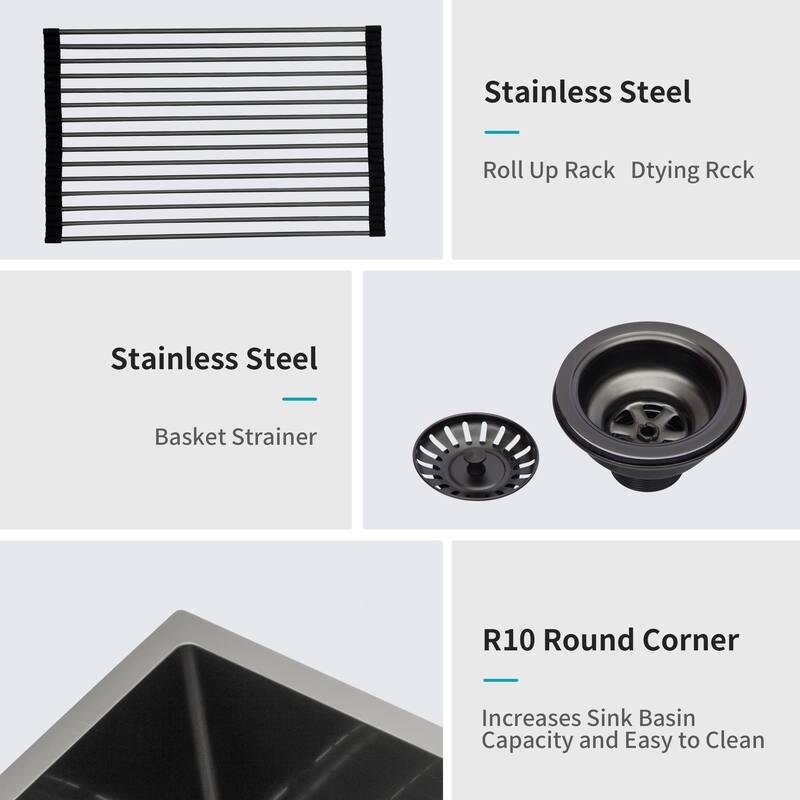 Undermount Single Bowl Kitchen Sink with 9 Inch Deep