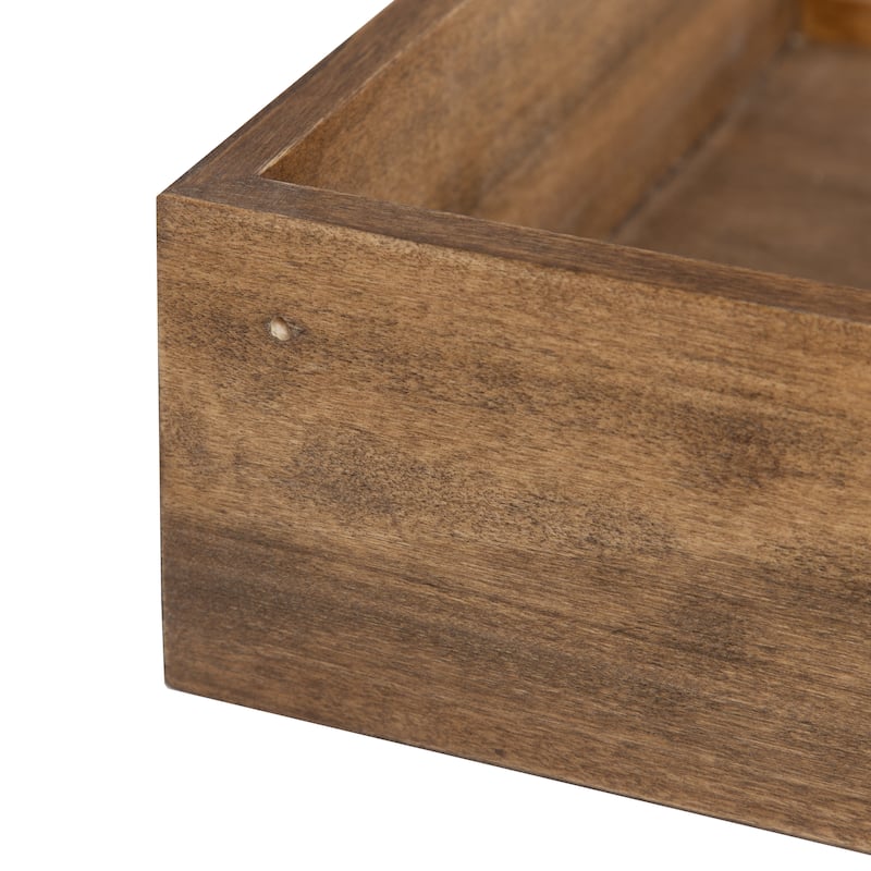 Kate and Laurel Levie Floating Corner Wood Wall Shelf - 2 Piece