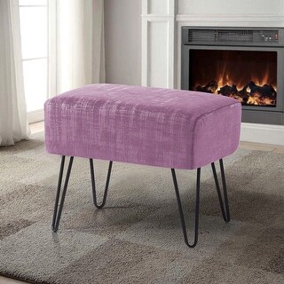 Textured Velvet Ottoman