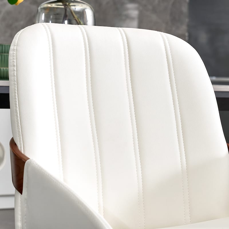 Upholstered Modern Faux Leather Swivel Dining Chairs Bentwood Side Chairs, Set of 2/4/6