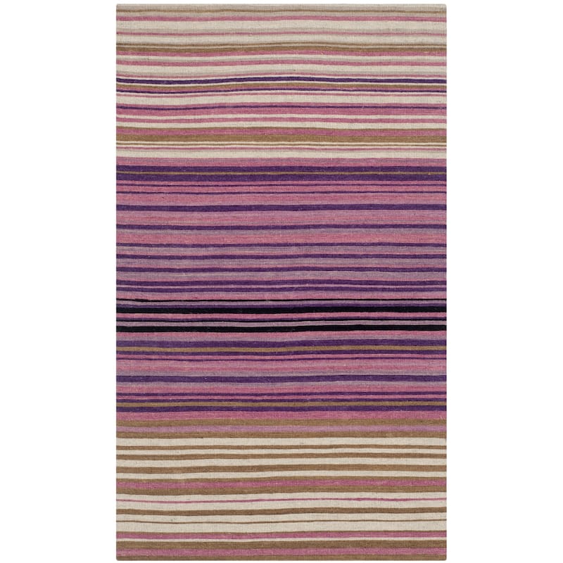 SAFAVIEH Handmade Marbella Gudlin Modern Wool Rug - 2'3" x 4' - White/Lilac