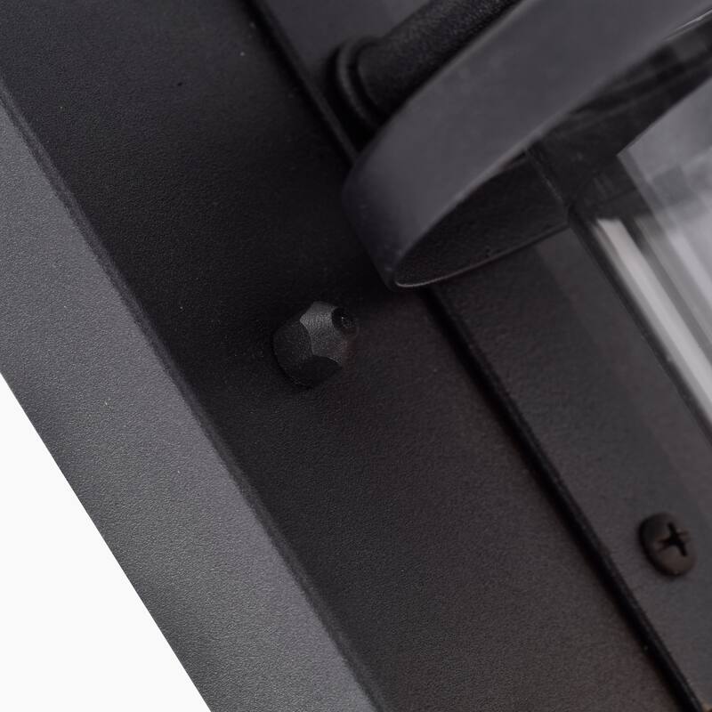 1-light Textured Black Outdoor Wall Lantern