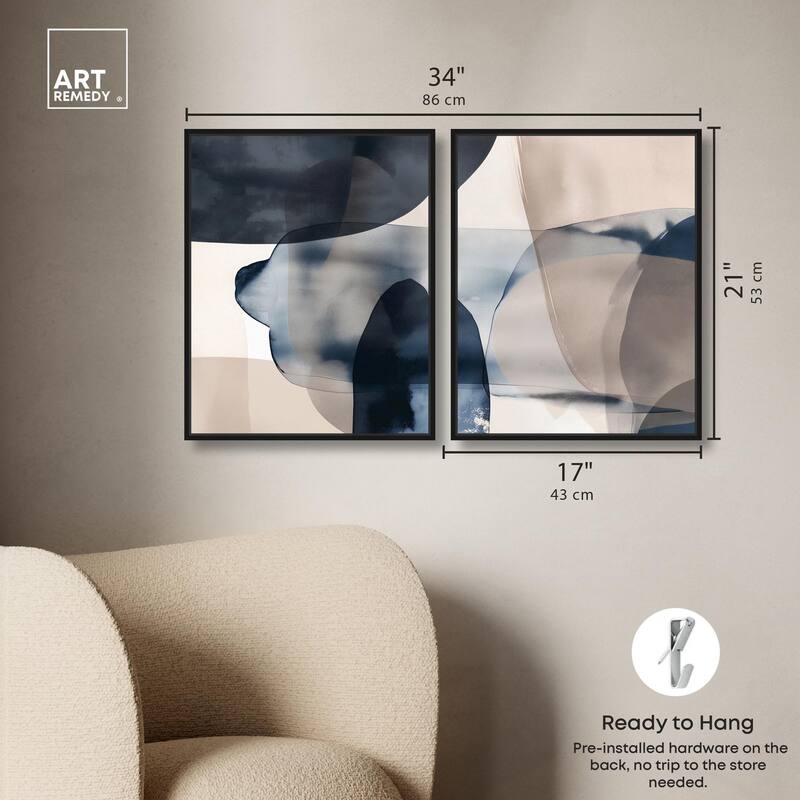 Monochrome Movement Canvas Set of 2 by Art Remedy