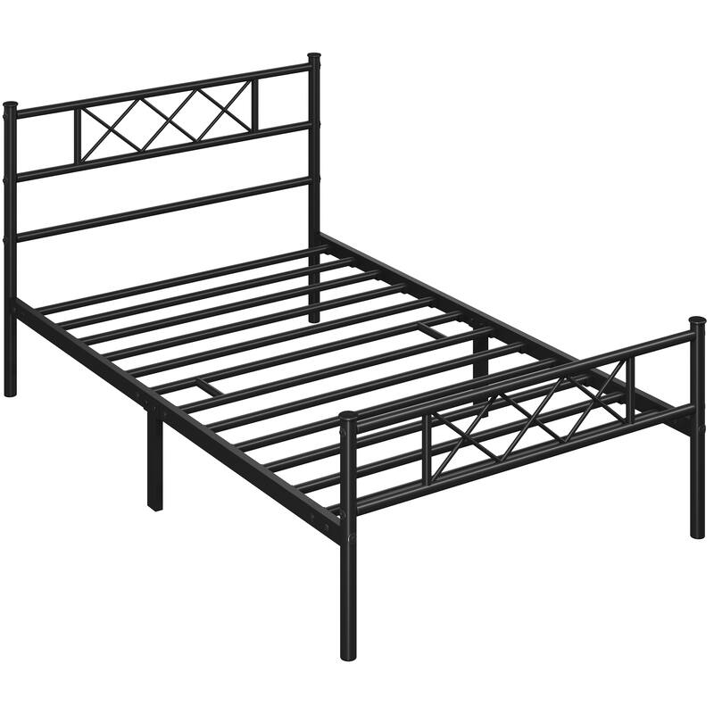 Yaheetech Metal Bed Frame Mattress Foundation with Headboard and Footboard