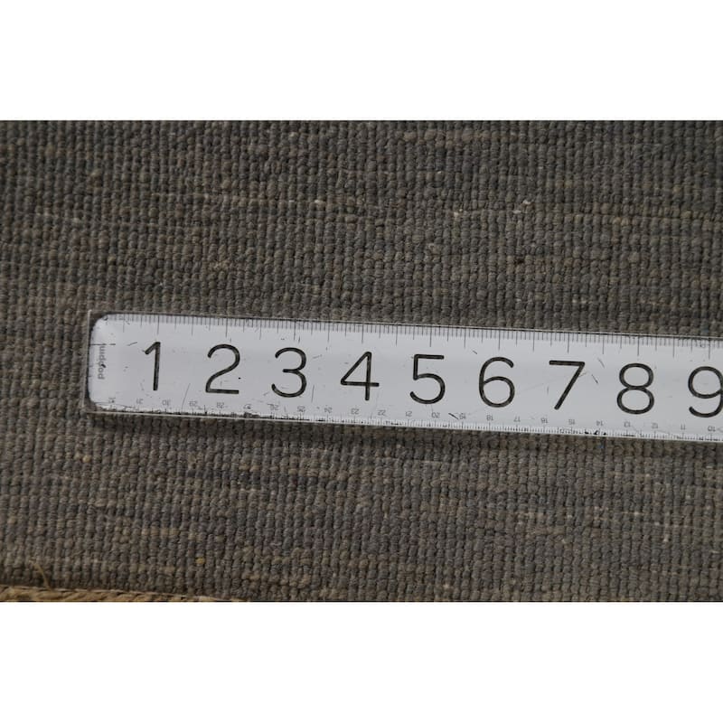 Modern Gray Gabbeh Oriental Area Rug Hand-Knotted Solid Wool Carpet - 5'1" x 6'5"