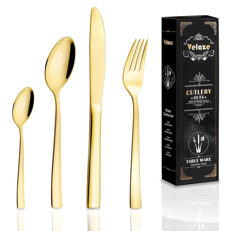 Velaze 24-piece Stainless Steel Flatware Set, Service For 6