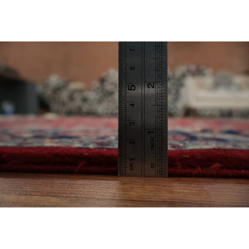 Hand Knotted Oriental 100% Wool Carpet Traditional Floral Red Tabriz Area Rug - 8' 8'' X 5' 9''