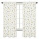 preview thumbnail 1 of 3, Lemon Floral 84-inch Window Treatment Curtain Panel Pair - Yellow Green White Watercolor Boho Bohemian Farmhouse Fruit Flower