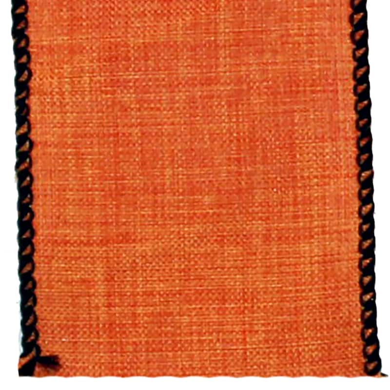 Wired Fall Orange Linen Plaid Ribbon 2.5", 50YD - 1800