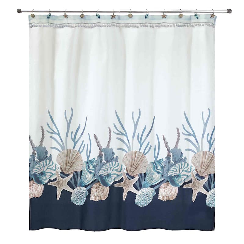 Avanti Linens Blue Lagoon Shower Curtain & Hook Set