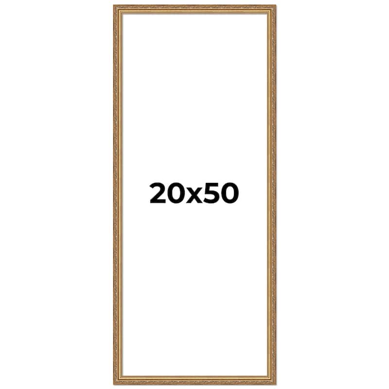 20x50 Frame Red Solid Wood Picture Frame Width 1.75 Inches | Interior Frame Depth 1 13/16 Inches