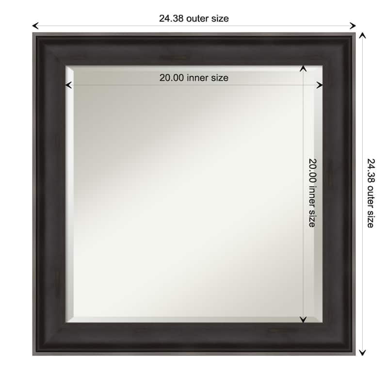 Beveled Wood Bathroom Wall Mirror - Allure Charcoal Frame