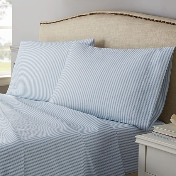 Traditions by Waverly Ticking Stripe Sheet Set - Overstock - 33654040