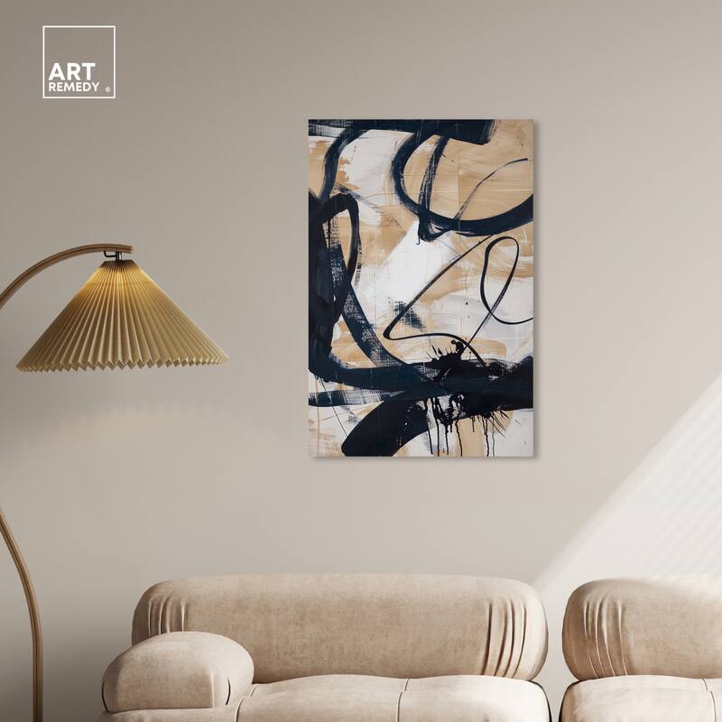 Art Remedy Flowing Gallery Wrapped Abstract Shapes 1 Piece Canvas Wall Art