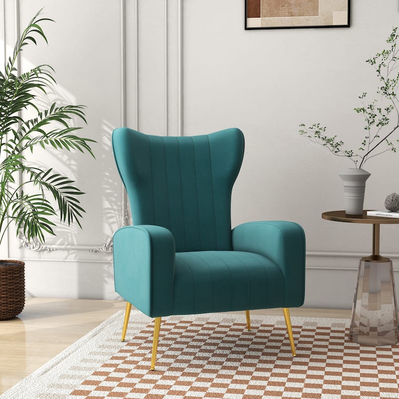 Upholstered Wingback Accent Chair - 26.4"W x 37.8"H x 32.6"D