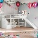 preview thumbnail 1 of 28, Twin Size Loft Bed With Two Storage Drawers,Ladder and Slide for Home White