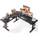 preview thumbnail 21 of 30, SIAGO 75" L-Shaped Standing Desk Electric Corner Standing Desk Adjustable Office Computer Desks 75"x63" - Black