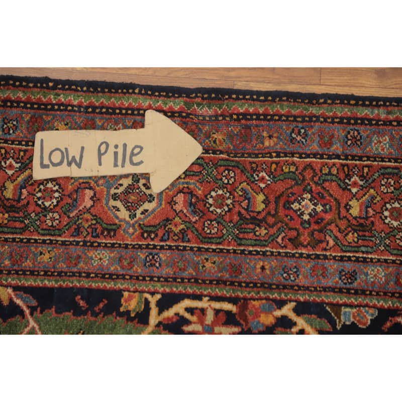 Hand Knotted Oriental 100% Wool Carpet Traditional Floral Navy Blue & Blues Sarouk Area Rug - 6' 7'' X 4' 2''