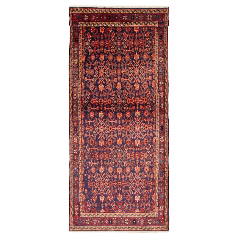 ECARPETGALLERY Hand-knotted Andelz Navy Wool Rug - 3'8 x 9'8 - Dark Navy - 3'8 x 9'8