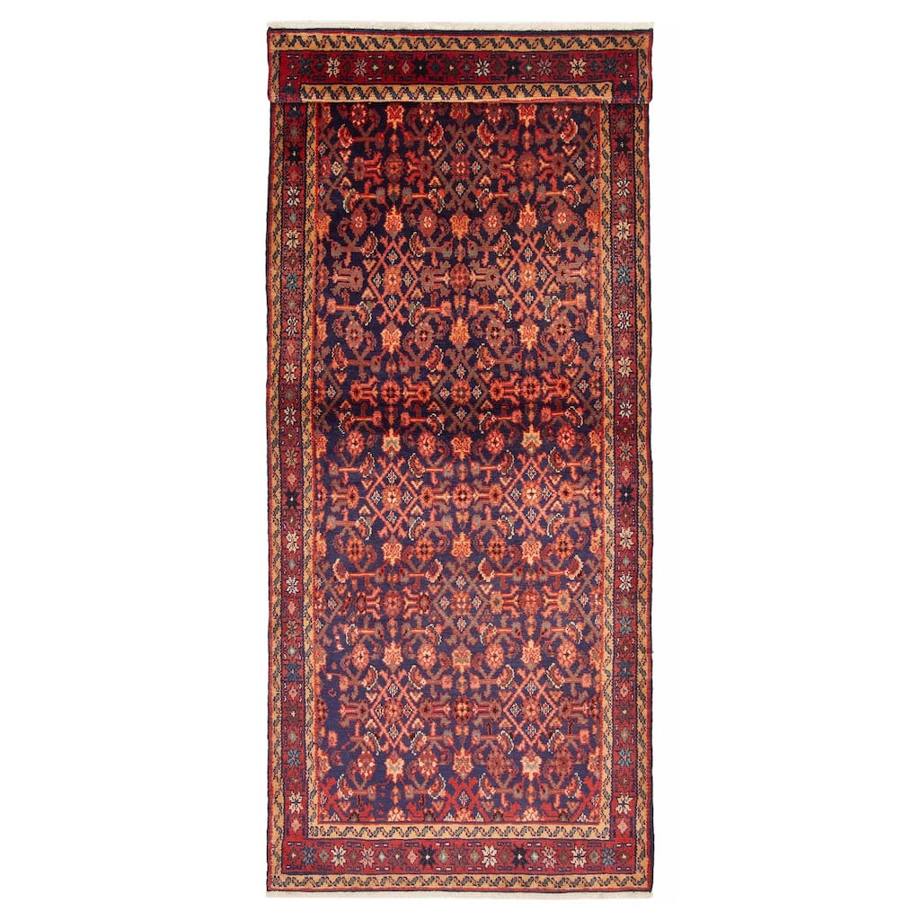 ECARPETGALLERY Hand-knotted Andelz Navy Wool Rug - 3'8 x 9'8