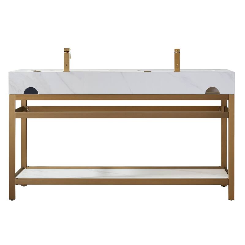 Bilbao 60" Vanity ,stainless steel bracket and Countertop,Mirror