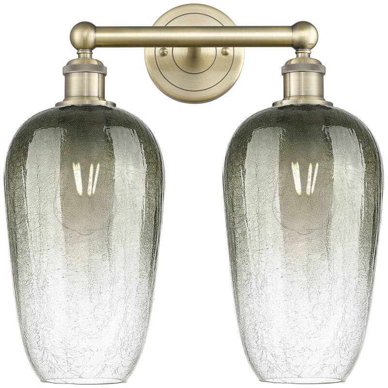 Innovations Lighting Endless Possibilities Edison - Brookhaven Flute - 2 Light 16" Bath Vanity Light - Antique Brass/Slate