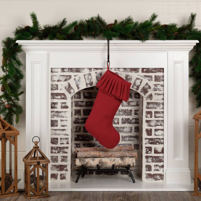 Festive Burlap Ruffled Stocking