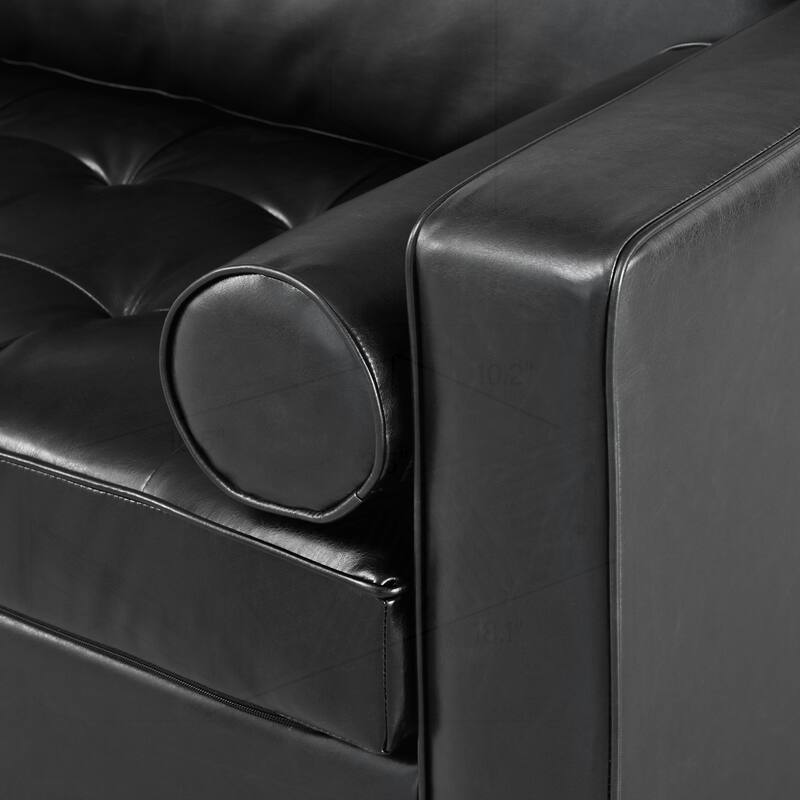 Comfortable Mid-Century Modern 3-Seat Sofa with Stylish Detailing for Home